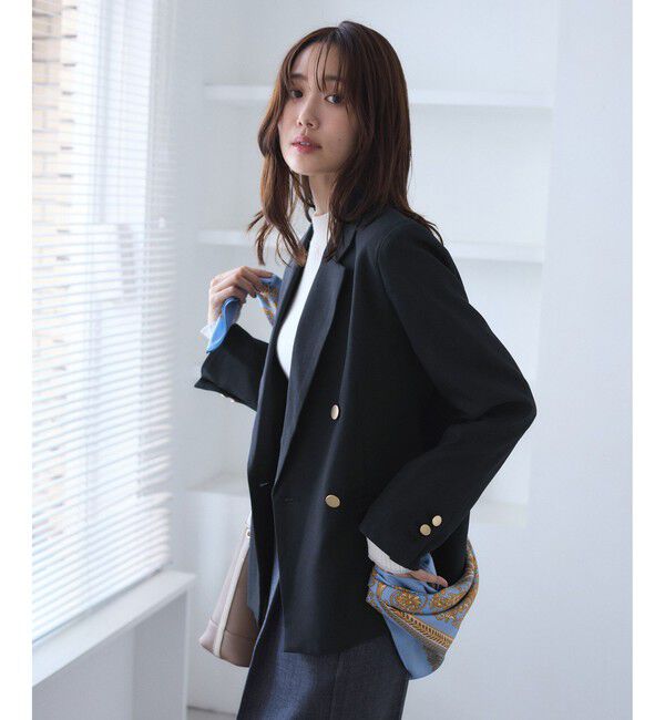Rope&rsquo;Picnic「レディハンサムシリーズ ウールライク金ボタンジャケット(総裏地)/セットアップ対応」|テーラードジャケット|