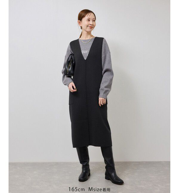 Rope&rsquo;Picnic「ニットジャンパースカート/着丈が選べる・リンクコーデ」|ワンピース|