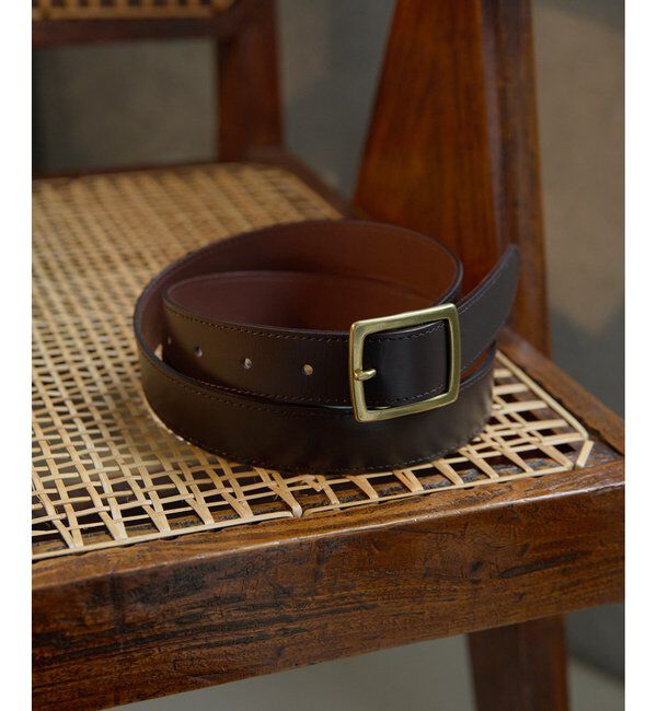 THE PAUSE「【THE PAUSE】スクエアバックルベルト」|ベルト|ダークブラウン