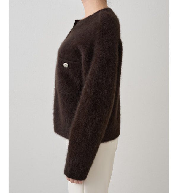  「ファーボタンジャケット」|ニット・セーター|