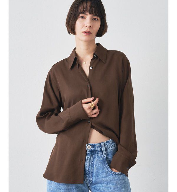  「トロミシャツ」|シャツ・ブラウス|ブラウン