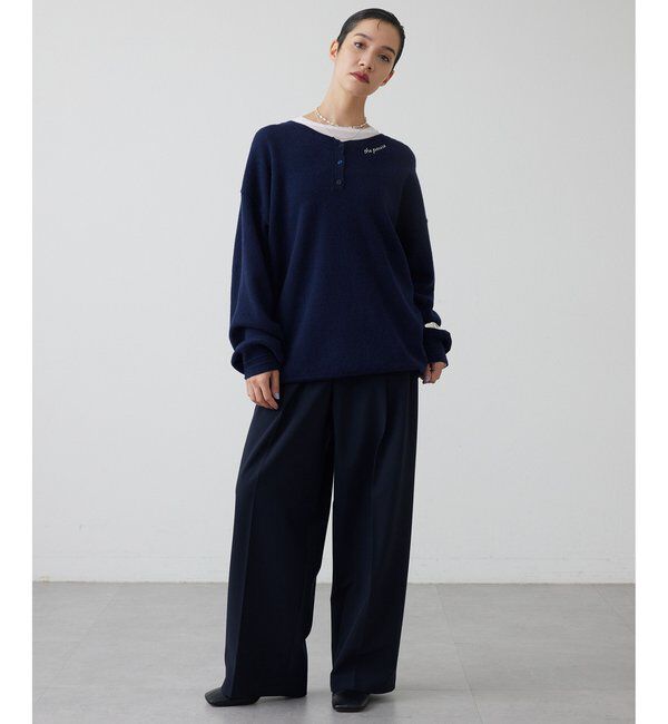 THE PAUSE「【THE PAUSE】ヘンリーネック刺繍プルオーバー」|ニット・セーター|
