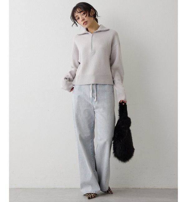  「ウールカシミヤZIPニットプルオーバー」|ニット・セーター|