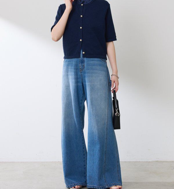  「【ウエスト調整できる】Q.anos ルーズアジャストデニム」|デニム|