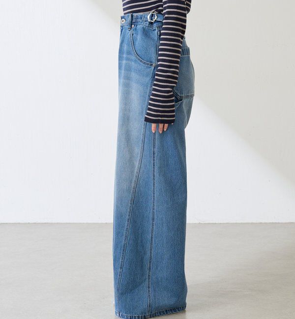  「【ウエスト調整できる】Q.anos ルーズアジャストデニム」|デニム|