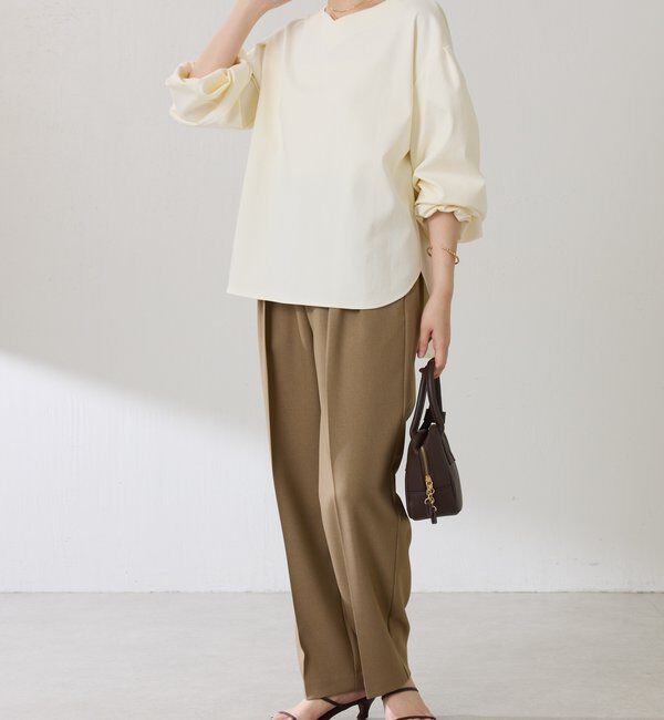  「ウールライクテーパードパンツ」|チノ|