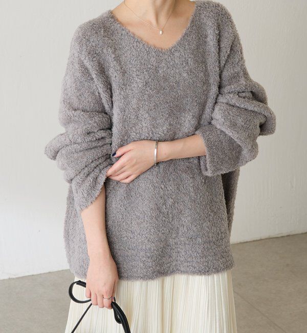  「【マルチに着れる】ウールブレンドモールオーバーニット」|ニット・セーター|