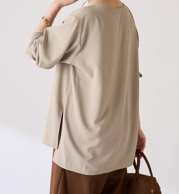  「フロッキーロゴ袖リブロンT/Tブラウス」|Tシャツ・カットソー|