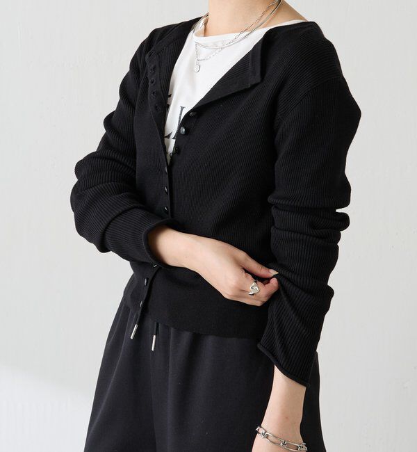  「ラインボタンコンパクトカーディガン」|ニット・セーター|