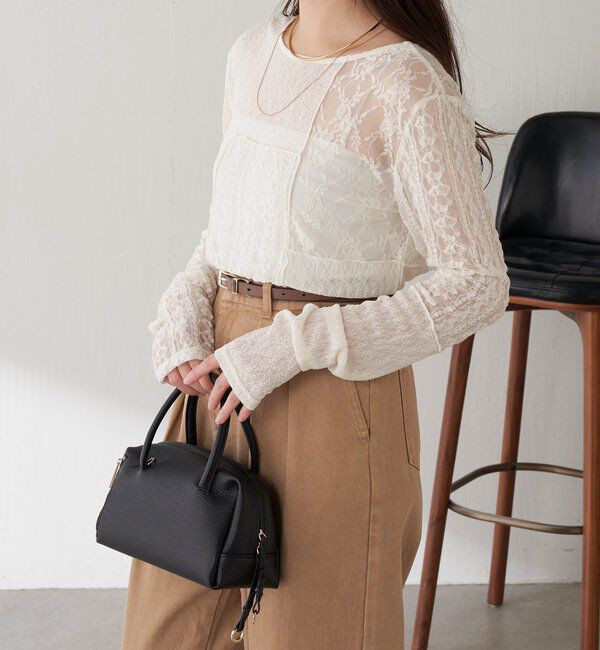  「QanosレースパッチワークロンT」|Tシャツ・カットソー|