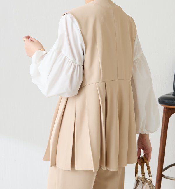  「【お尻周りカバー】ツイルプリーツジレ/セットアップ/セレモニー」|ベスト・ジレ|