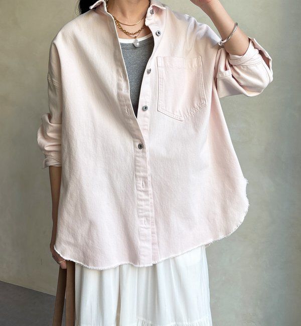  「【新色追加】ダメージデニムシャツ」|シャツ・ブラウス|