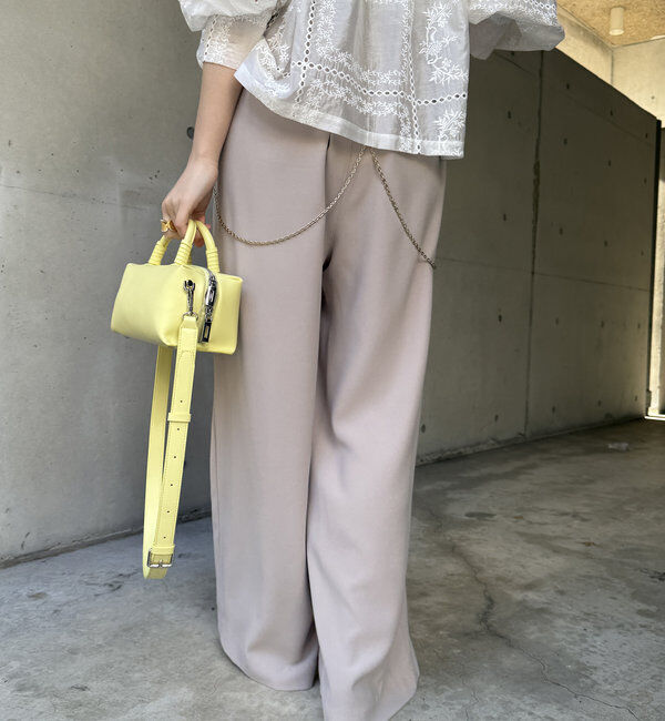  「【累計販売数3万枚突破/23色4サイズ展開！】タックワイドパンツ」|チノ|