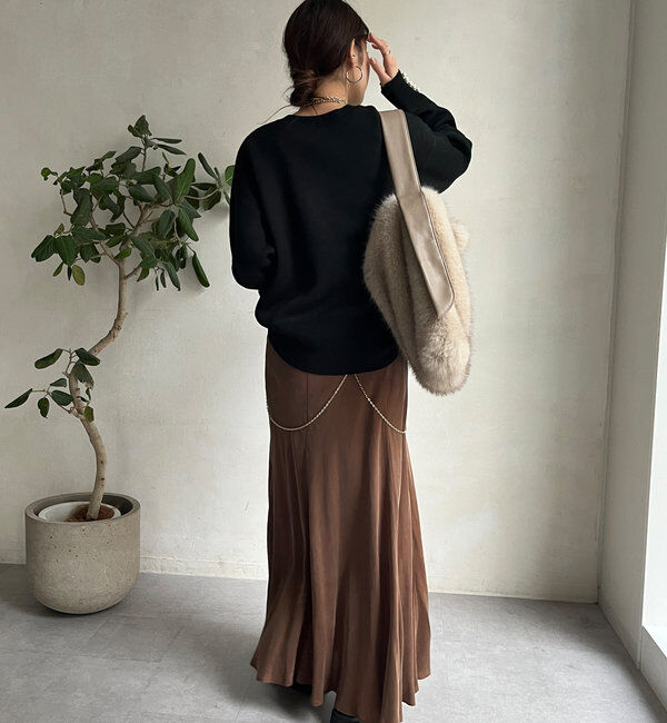  「キュプラ混フレアスカート」|スカート|