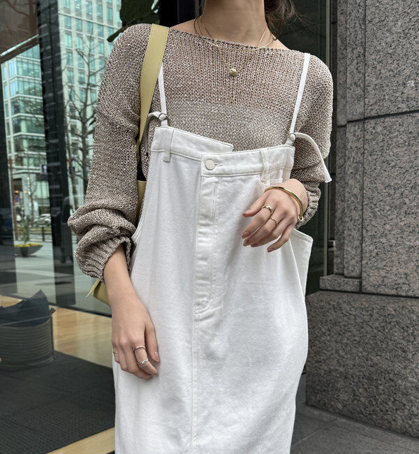  「裾フリンジデニムジャンスカ」|ワンピース|