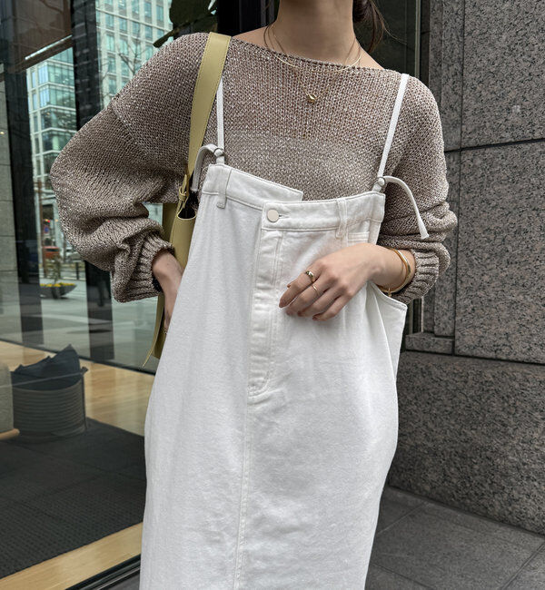  「裾フリンジデニムジャンスカ」|ワンピース|