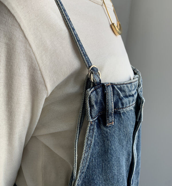  「裾フリンジデニムジャンスカ」|ワンピース|