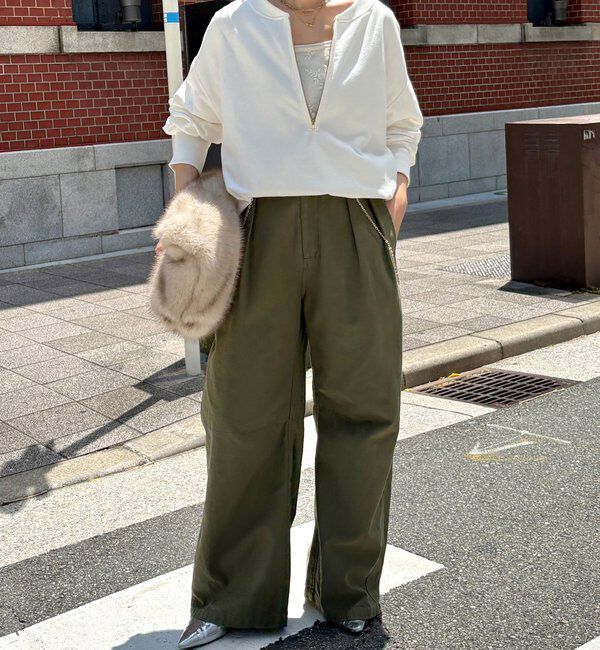  「【新色追加】【インフルエンサー OKOCHI企画】ハーフジップスウェット」|Tシャツ・カットソー|