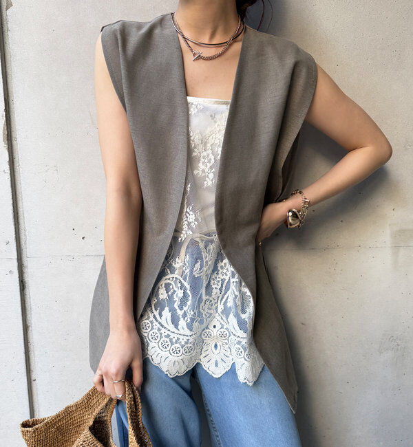  「【新色追加】スカラレースキャミ」|シャツ・ブラウス|