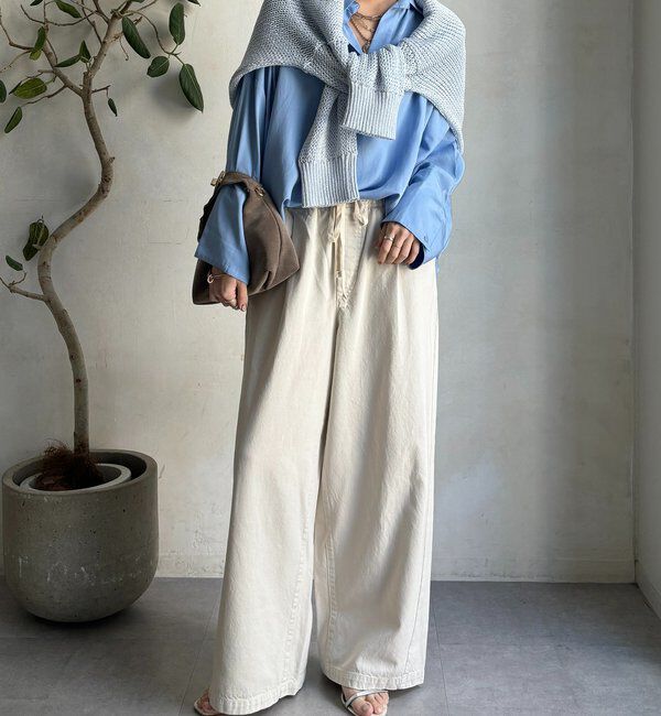  「【新色追加】デニムワイドイージーパンツ」|デニム|