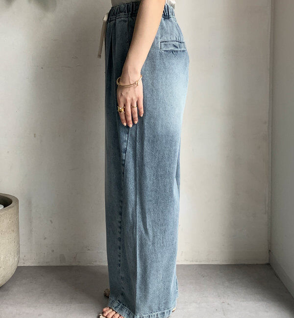  「【新色追加】デニムワイドイージーパンツ」|デニム|