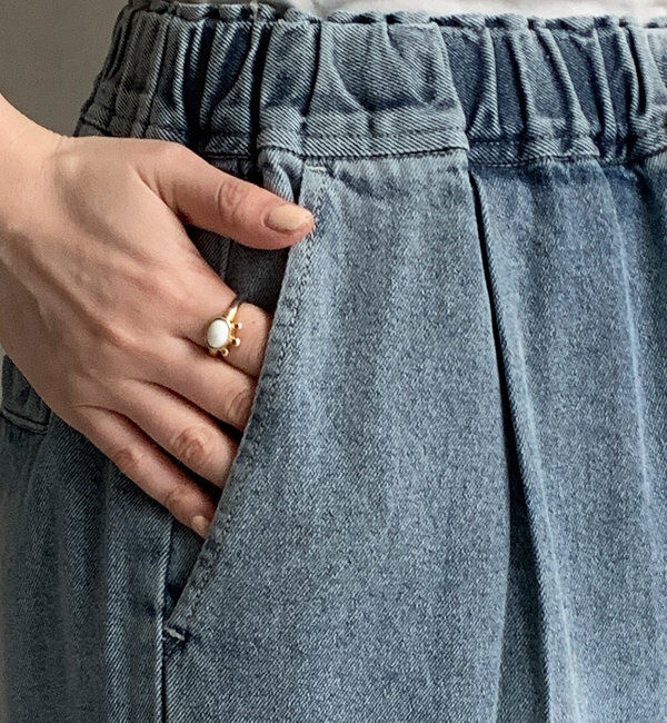  「【新色追加】デニムワイドイージーパンツ」|デニム|