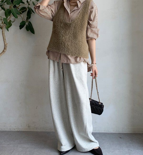  「前後2WAYシャギーニットタンクベスト」|ニット・セーター|