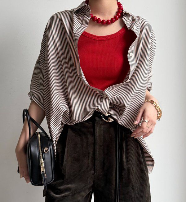  「ストライプポンチョブラウス」|シャツ・ブラウス|