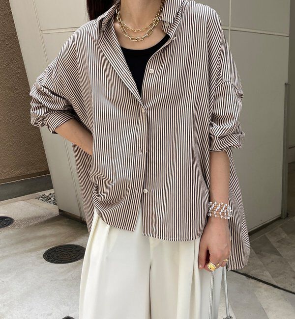  「ストライプポンチョブラウス」|シャツ・ブラウス|