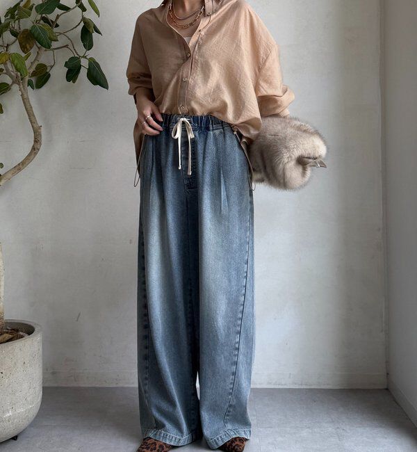  「襟付シアースピンドルブラウス」|シャツ・ブラウス|