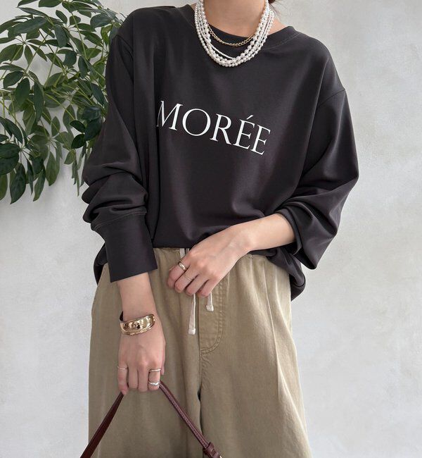  「カットジョーゼットMOREEロゴTEEブラウス」|シャツ・ブラウス|チャコールグレー