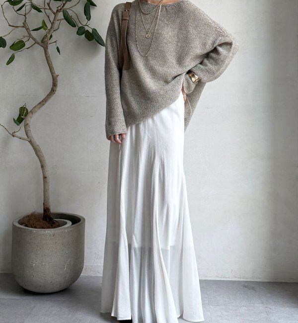  「ウールメランジ鹿の子プルオーバー」|ニット・セーター|