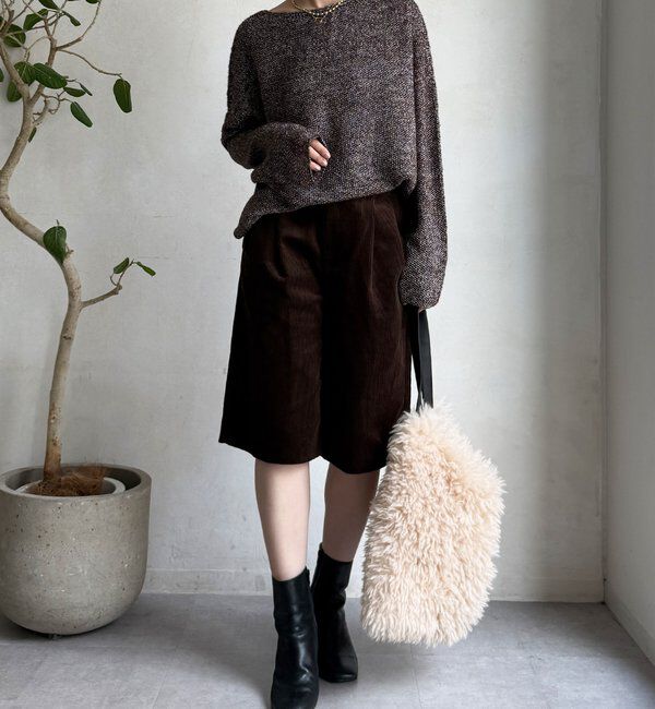  「ウールメランジ鹿の子プルオーバー」|ニット・セーター|