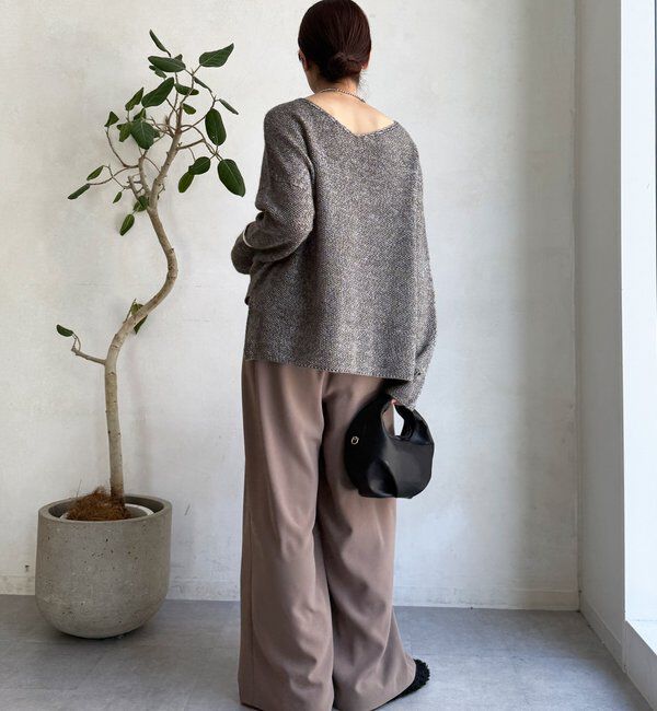  「ウールメランジ鹿の子プルオーバー」|ニット・セーター|