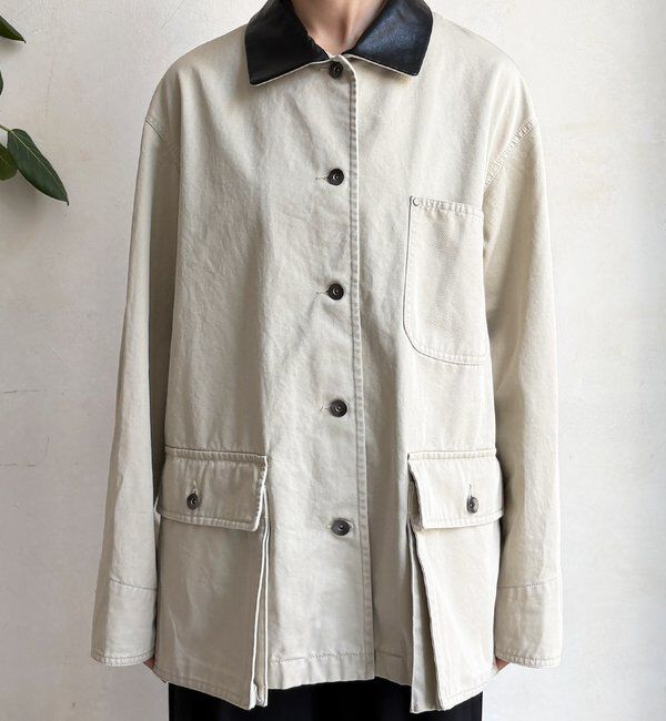  「レザーカラーカバーオールジャケット」|ブルゾン・スタジャン|