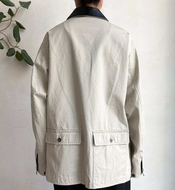  「レザーカラーカバーオールジャケット」|ブルゾン・スタジャン|