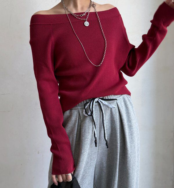  「ボートネックリブニット」|ニット・セーター|