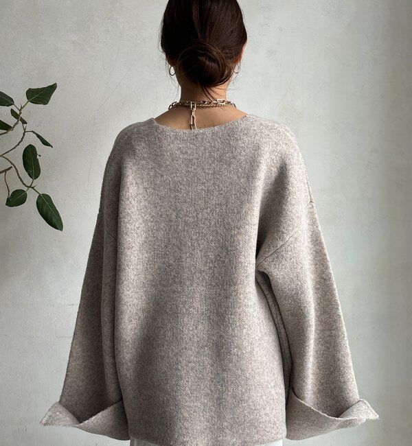 「【WEB限定】深Vワイドスリーブプルオーバー」|ニット・セーター|
