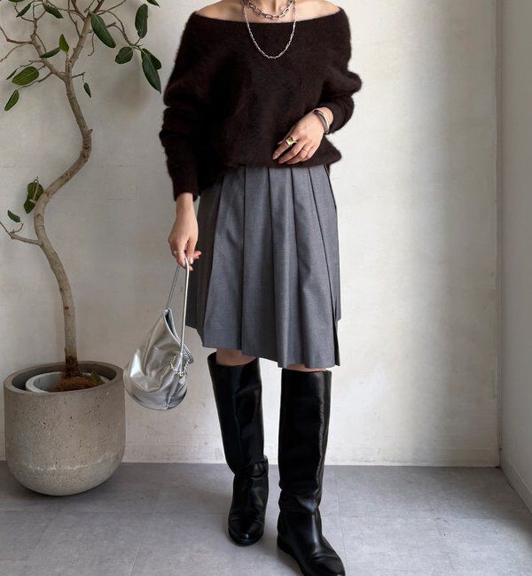  「ミドル丈プリーツスカート」|スカート|