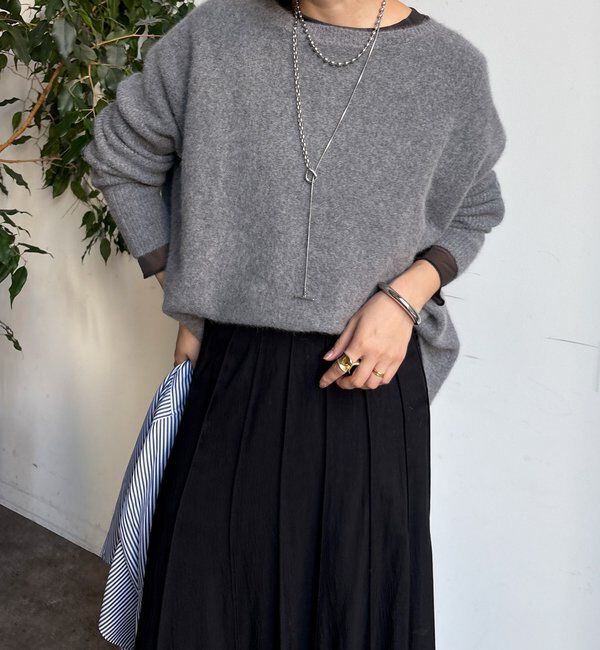  「ファーウールポンチョプルオーバー」|ニット・セーター|