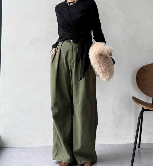  「レースチュール切替シアーTEE」|Tシャツ・カットソー|