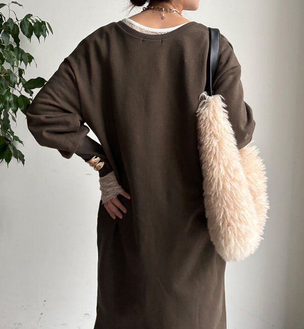  「裏毛裏起毛ヘンリーネックワンピース」|ワンピース|