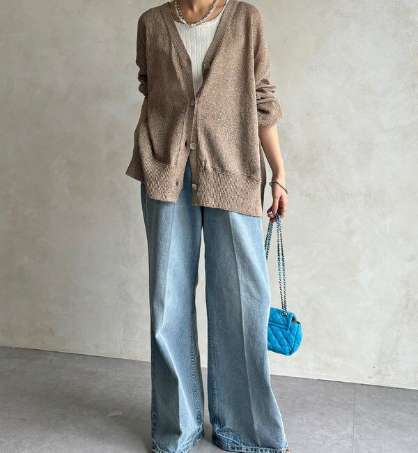  「【WEB限定】ペーパーヤーン前後2WAYカーディガン」|カーディガン|