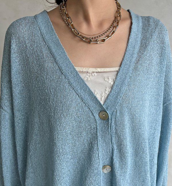  「【WEB限定】ペーパーヤーン前後2WAYカーディガン」|カーディガン|