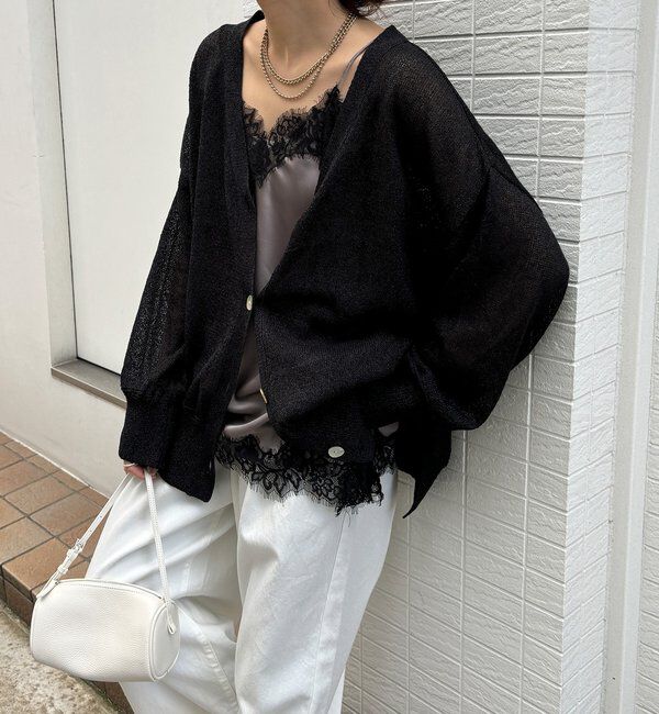  「【WEB限定】ペーパーヤーン前後2WAYカーディガン」|カーディガン|