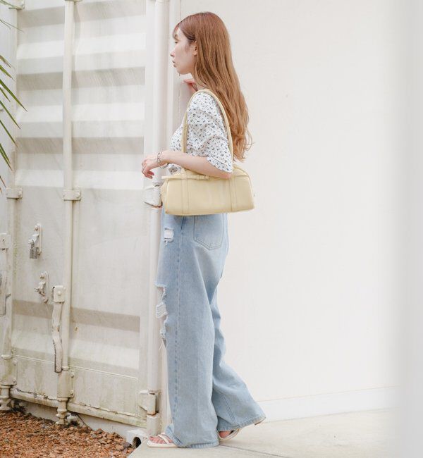  「小花柄ヘンリースクエアプルオーバー」|Tシャツ・カットソー|