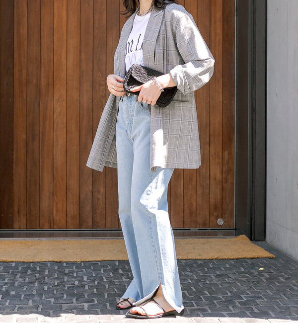  「【全骨格美脚見え！】slit DENIM」|デニム|