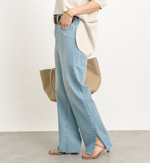  「【全骨格美脚見え！】slit DENIM」|デニム|