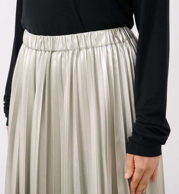  「【リバイバル/ウエストゴムで着やすい】レザーライクプリーツスカート」|スカート|