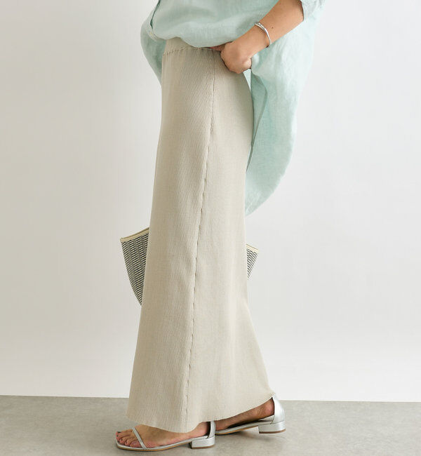  「【美シルエット】コットンリブニットスカート」|スカート|